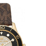  Shop Authentic Michael Kors Runway Quartz Black Dial Brown Leather Strap Watch For Women - MK6979 - Luxxuri