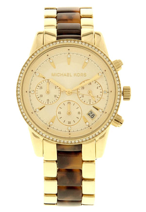  Shop Authentic Michael Kors Ritz Gold Dial Two Tone Steel Strap Watch for Women - MK6322 - Luxxuri