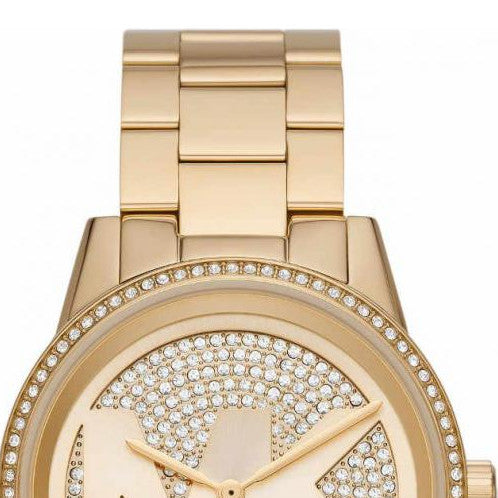  Shop Authentic Michael Kors Ritz Pave Crystals Gold Dial Gold Steel Strap Watch for Women - MK6862 - Luxxuri