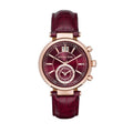  Shop Authentic Michael Kors Sawyer Maroon Dial Maroon Leather Strap Watch for Women - MK2426 - Luxxuri