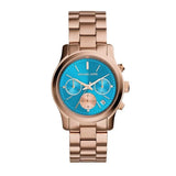  Shop Authentic Michael Kors Runway Chronograph Turquoise Dial Rose Gold Steel Strap Watch For Women - MK6164 - Luxxuri