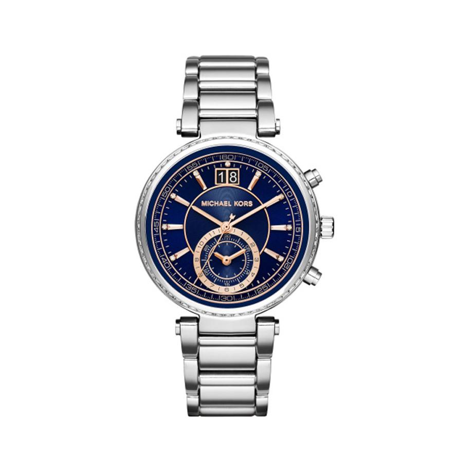  Shop Authentic Michael Kors Sawyer Navy Blue Dial Silver Steel Strap Watch for Women - MK6224 - Luxxuri