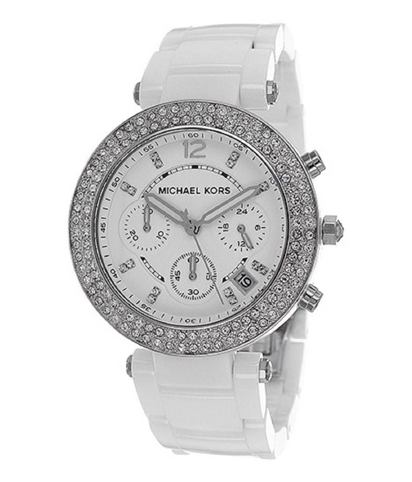  Shop Authentic Michael Kors Parker White Dial White Leather Strap Watch for Women - MK5848 - Luxxuri