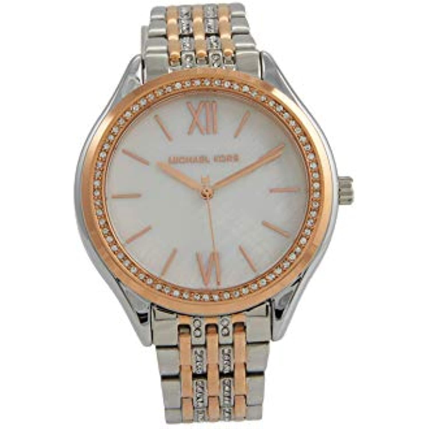  Shop Authentic Michael Kors Mindy Three Hand White Dial Two Tone Steel Strap Watch For Women - MK7077 - Luxxuri