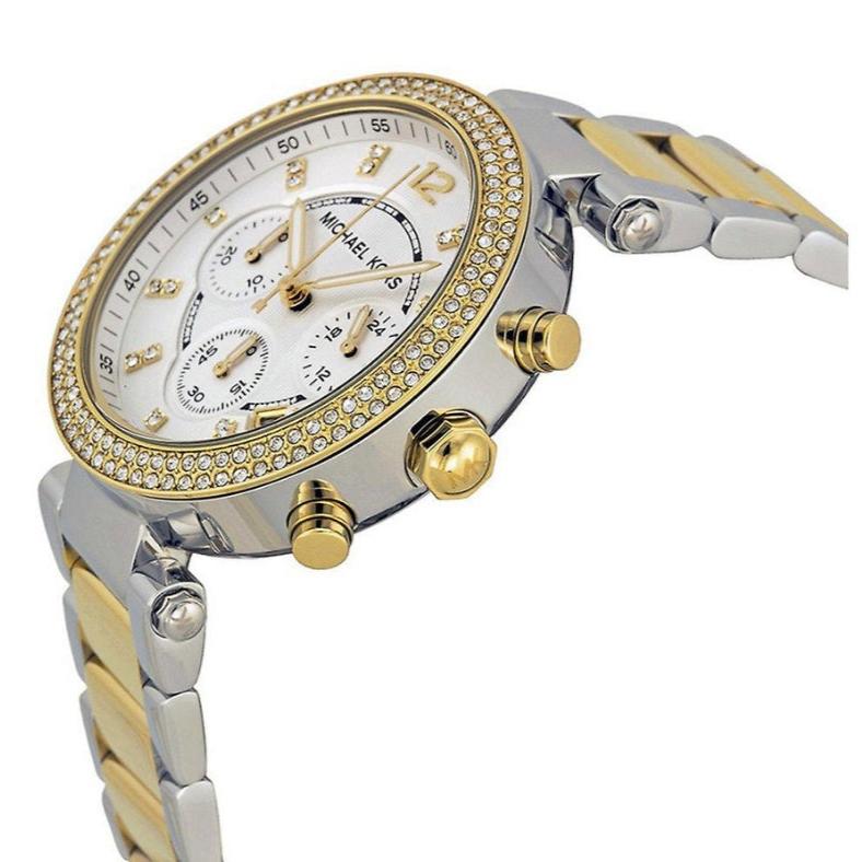 Michael Kors Parker White Dial Two Tone Steel Strap Watch for Women - MK5626