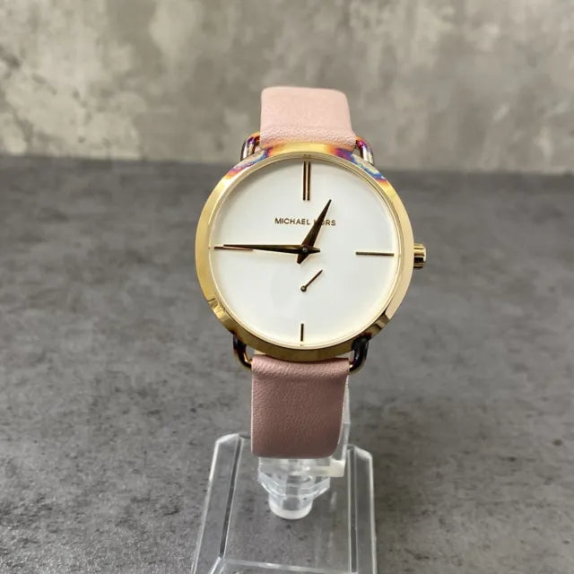  Shop Authentic Michael Kors Portia Quartz White Dial Pink Leather Strap Watch For Women - MK2659 - Luxxuri