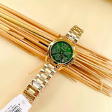  Shop Authentic Michael Kors Bradshaw Chronograph Green Dial Gold Steel Strap Watch For Women - MK7257 - Luxxuri