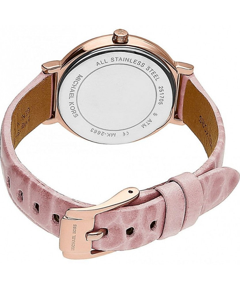  Shop Authentic Michael Kors Cinthia Mother of Pearl Dial Pink Leather Strap Watch for Women - MK2663 - Luxxuri
