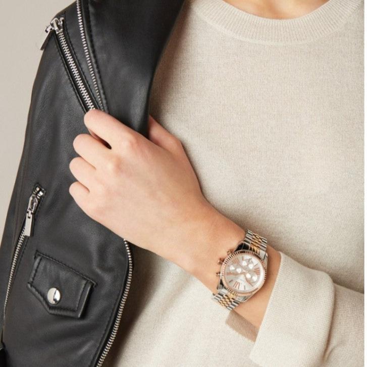  Shop Authentic Michael Kors Ritz Chronograph White Dial Two Tone Steel Strap Watch For Women - MK6651 - Luxxuri