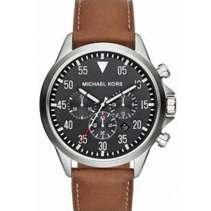  Shop Authentic Michael Kors Gage Chronograph Quartz Black Dial Brown Leather Strap Watch For Men - MK8333 - Luxxuri