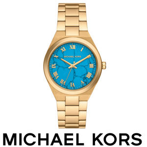  Shop Authentic Michael Kors Lennox Analog Blue Dial Gold Steel Strap Watch for Women - MK7460 - Luxxuri