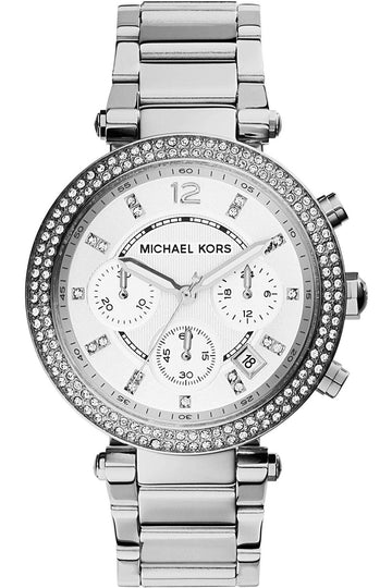  Shop Authentic Michael Kors Parker Silver Dial Silver Steel Strap Watch for Women - MK5353 - Luxxuri