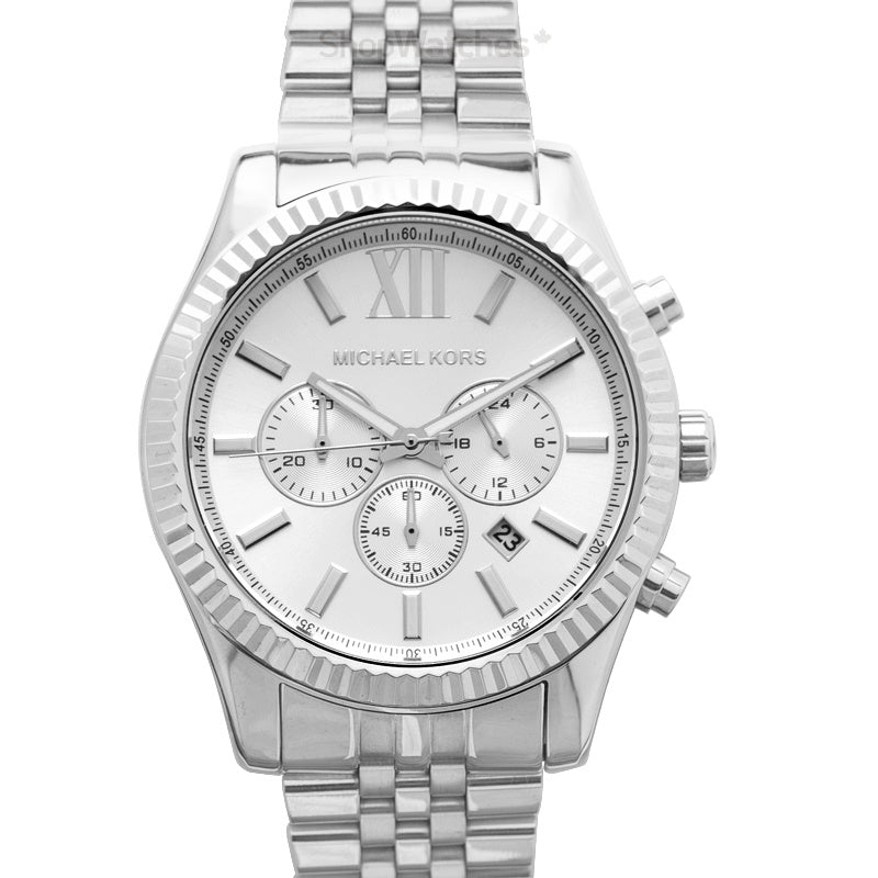  Shop Authentic Michael Kors Lexington Silver Dial Silver Steel Strap Watch for Men - MK8405 - Luxxuri