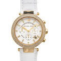  Shop Authentic Michael Kors Parker White Dial with Diamonds White Leather Strap Watch for Women - MK2290 - Luxxuri