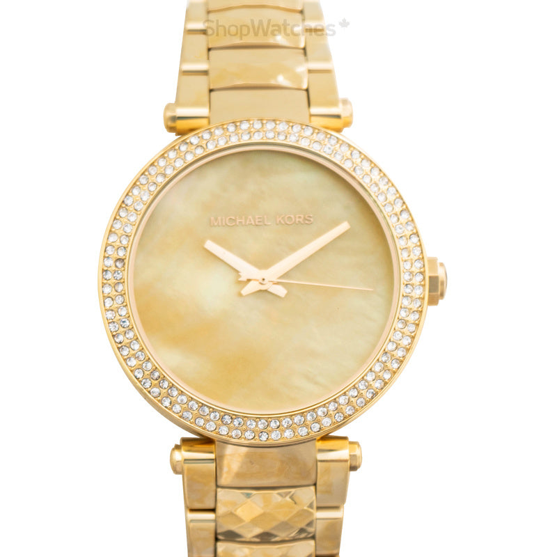  Shop Authentic Michael Kors Parker Gold Mother of Pearl Dial Gold Steel Strap Watch for Women - MK6425 - Luxxuri
