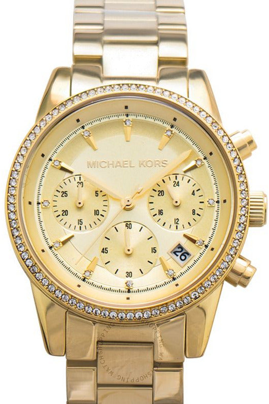  Shop Authentic Michael Kors Ritz Gold Dial Gold Steel Strap Watch for Women - MK6356 - Luxxuri