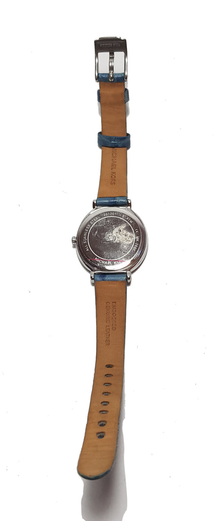  Shop Authentic Michael Kors Cinthia Mother of Pearl Dial Blue Leather Strap Watch for Women - MK2661 - Luxxuri