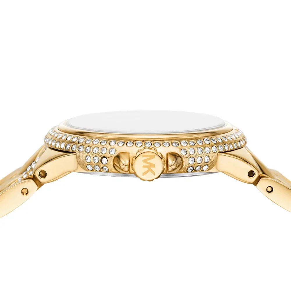 Michael Kors Camile Analog White Dial Gold Steel Strap Watch for Women - MK4801
