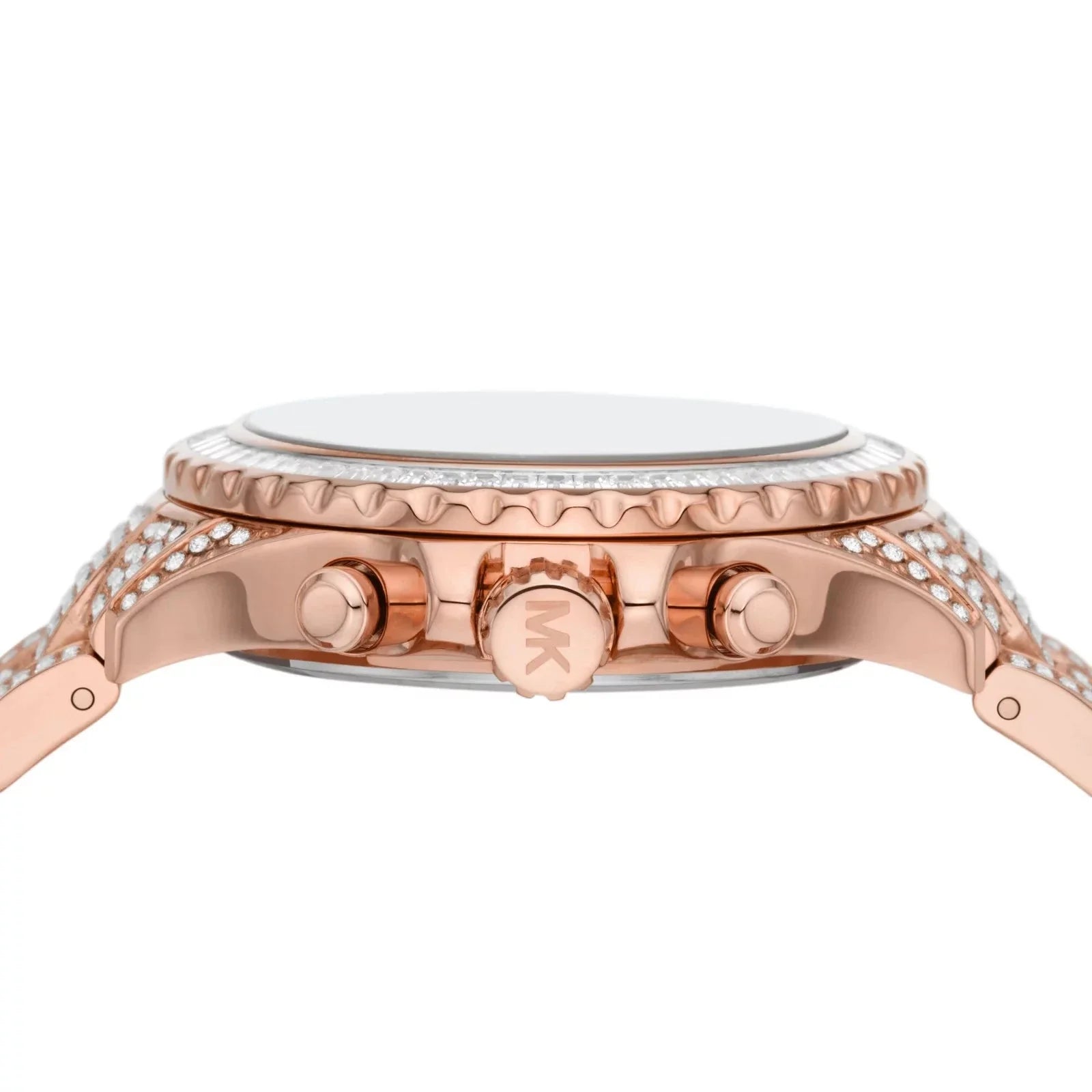 Michael Kors Everest Chronograph Crystals Rose Gold Dial Rose Gold Steel Strap Watch For Women - MK7235