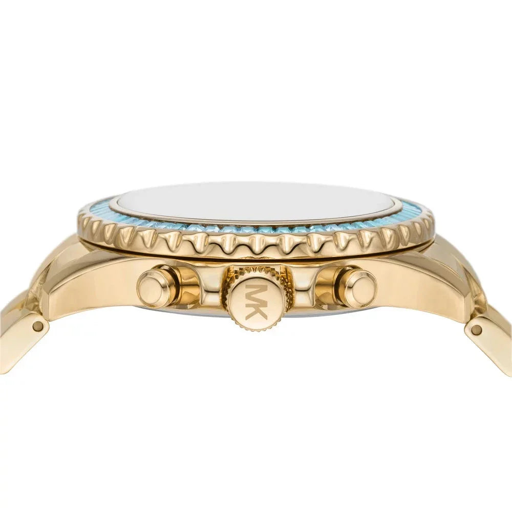  Shop Authentic Michael Kors Everest Chronograph Gold Dial Gold Steel Strap Watch For Women - MK7210 - Luxxuri