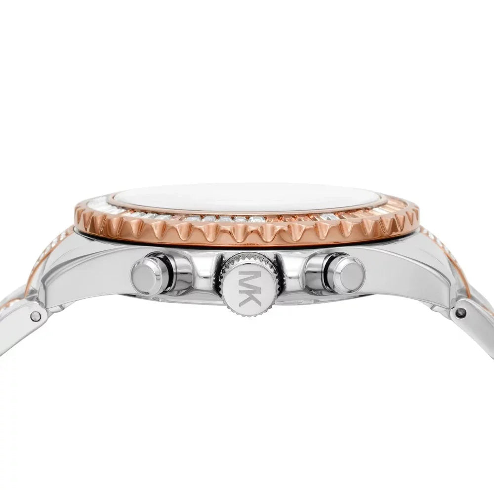  Shop Authentic Michael Kors Everest Chronograph Silver Dial Two Tone Steel Strap Watch For Women - MK6975 - Luxxuri