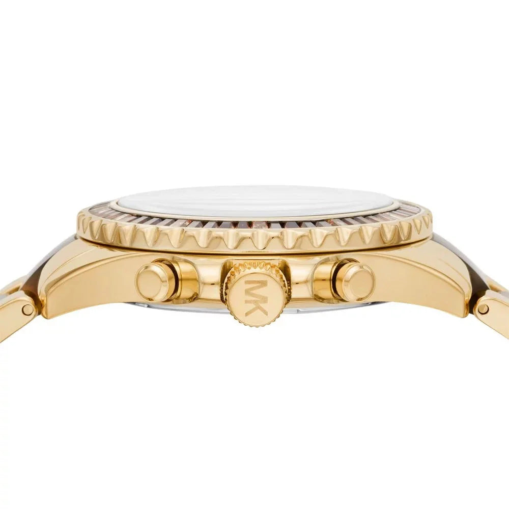 Michael Kors Everest Chronograph Brown Dial Two Tone Steel Strap Watch For Women - MK6973