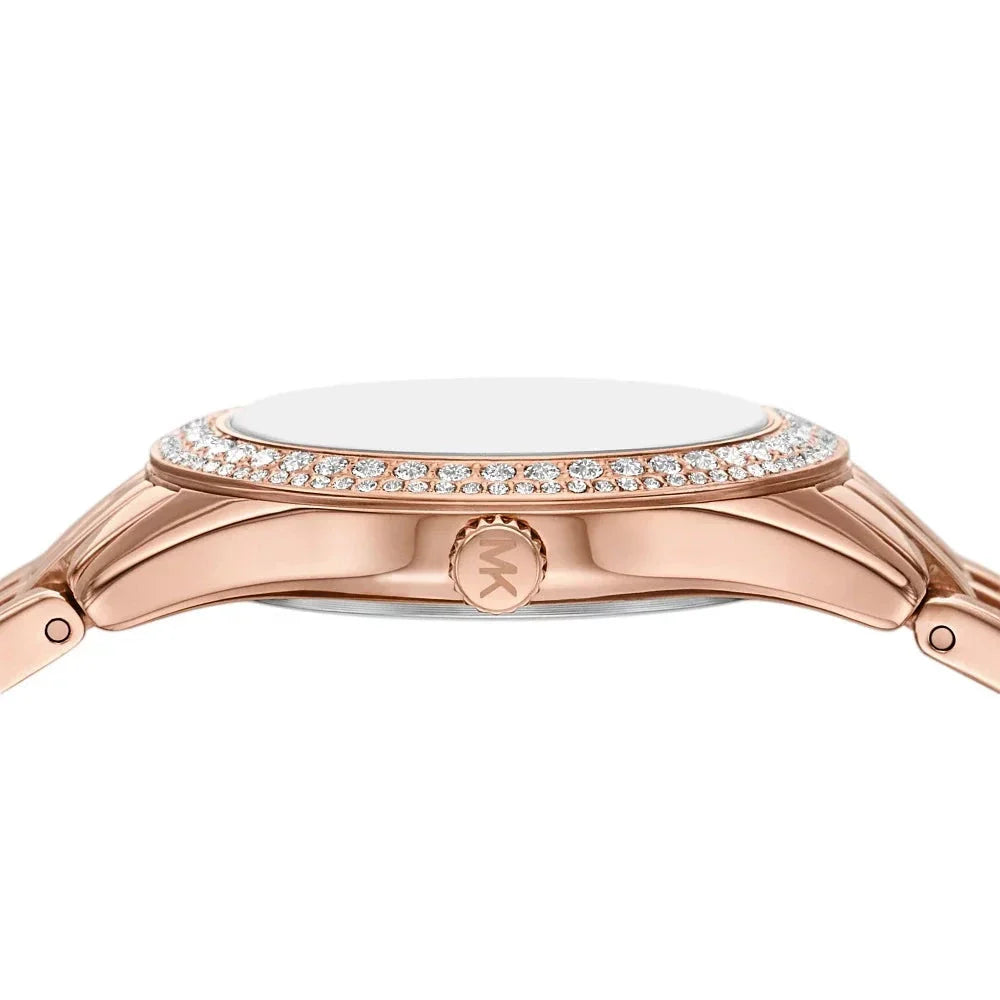  Shop Authentic Michael Kors Harlowe Three-Hand Rose Gold Dial Rose Gold Steel Strap Watch for Women - MK4845 - Luxxuri