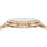  Shop Authentic Michael Kors Layton Three Hand Mother of Pearl White Dial Gold Steel Strap Watch For Women - MK6870 - Luxxuri