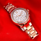  Shop Authentic Michael Kors Everest Chronograph Silver Dial Rose Gold Steel Strap Watch For Women - MK7213 - Luxxuri