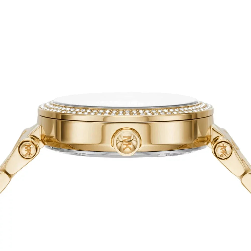  Shop Authentic Michael Kors Parker Analog Crystals Gold Dial Gold Steel Strap Watch For Women - MK7283 - Luxxuri
