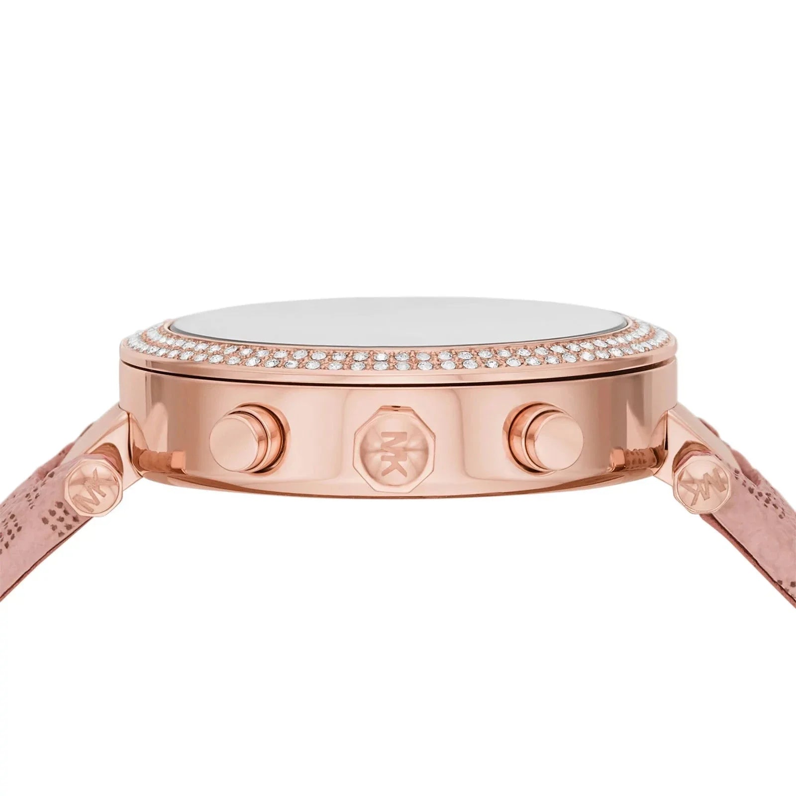  Shop Authentic Michael Kors Parker Chronograph White Dial Pink Leather Strap Watch For Women - MK6935 - Luxxuri