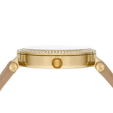  Shop Authentic Michael Kors Parker Three-Hand Gold Dial Brown Leather Strap Watch For Women - MK4725 - Luxxuri