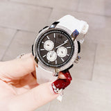  Shop Authentic Michael Kors Sidney Multifunction Black Dial White Silicone Strap Watch For Women - MK6947 - Luxxuri