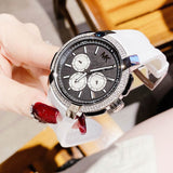  Shop Authentic Michael Kors Sidney Multifunction Black Dial White Silicone Strap Watch For Women - MK6947 - Luxxuri
