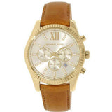  Shop Authentic Michael Kors Lexington Chronograph Gold Dial Brown Leather Strap Watch For Men - MK8447 - Luxxuri