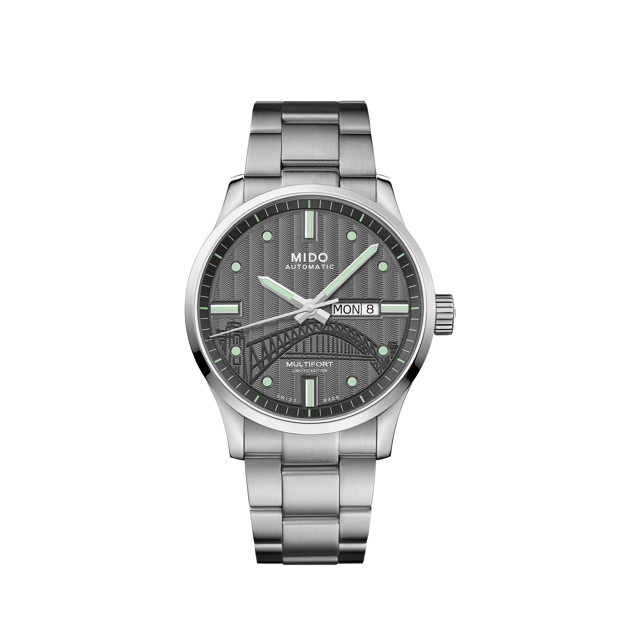 Mido Multifort Automatic Gray Dial Silver Steel Strap Watch For Men - M005.430.11.061.80