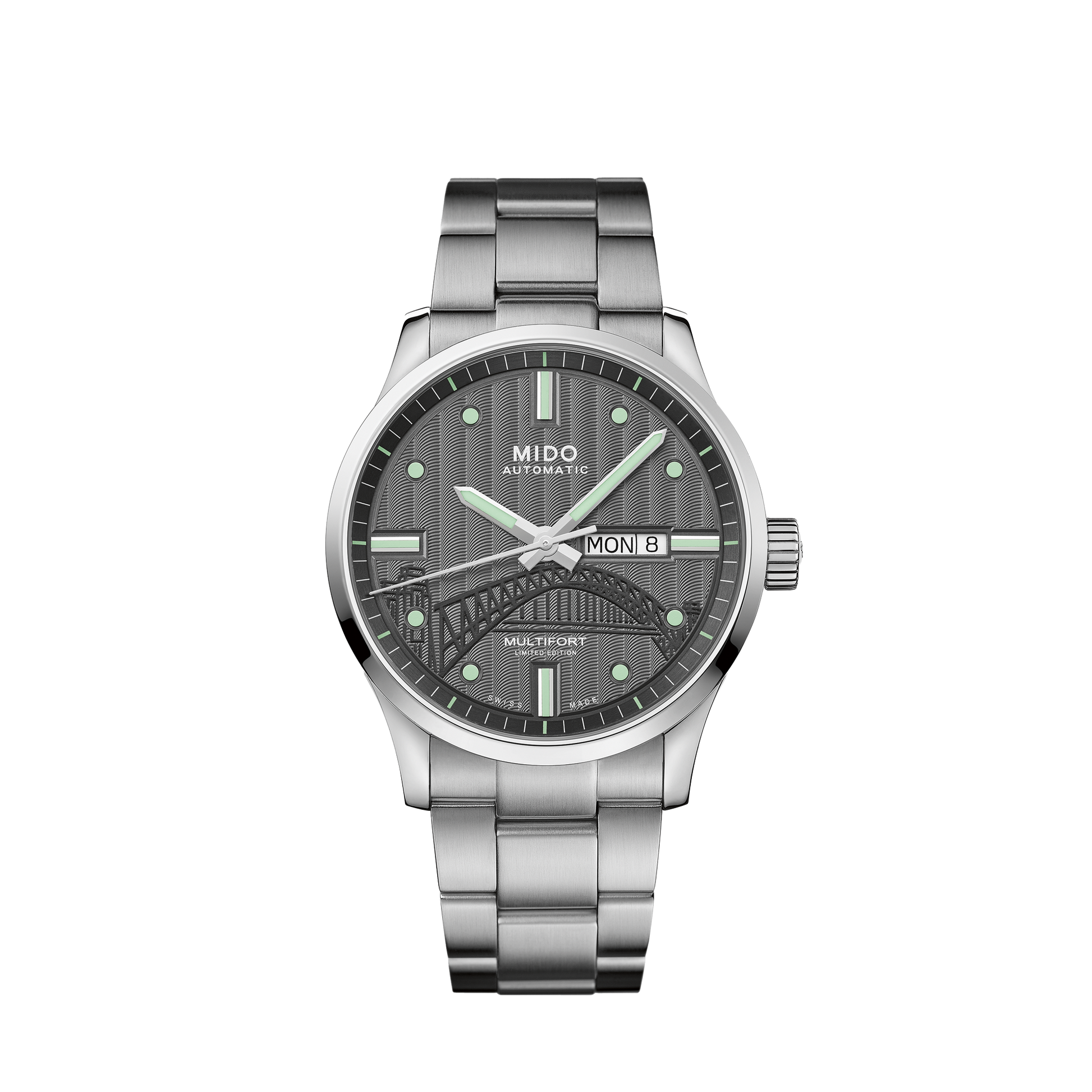 Mido Multifort Automatic Gray Dial Silver Steel Strap Watch For Men - M005.430.11.061.80