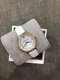  Shop Authentic Michael Kors Cinthia Mother of Pearl Dial White Leather Strap Watch for Women - MK2662 - Luxxuri