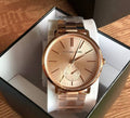  Shop Authentic Michael Kors Jaryn Quartz Rose Gold Dial Rose Gold Steel Strap Watch For Women - MK3501 - Luxxuri