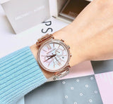  Shop Authentic Michael Kors Sofie Chronograph Mother of Pearl White Dial Rose Gold Steel Strap Watch For Women - MK6576 - Luxxuri