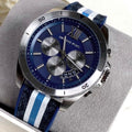  Shop Authentic Michael Kors Brecken Chronograph Blue Dial Two Tone PVC Strap Watch For Men - MK8950 - Luxxuri