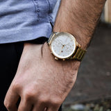  Shop Authentic Tommy Hilfiger Chase Quartz White Dial Gold Steel Strap Watch for Men - 1791576 - Luxxuri