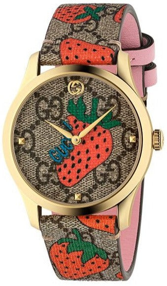  Shop Authentic Gucci G Timeless Brown Dial Brown Leather Strap Watch For Women - YA1264133 - Luxxuri