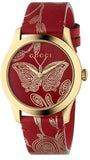  Shop Authentic Gucci G Timeless Quartz Red Dial Red Leather Strap Watch For Women - YA1264054 - Luxxuri