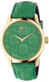 Shop Authentic Gucci G Timeless Quartz Green Dial Green Leather Strap Watch For Women - YA1264099 - Luxxuri