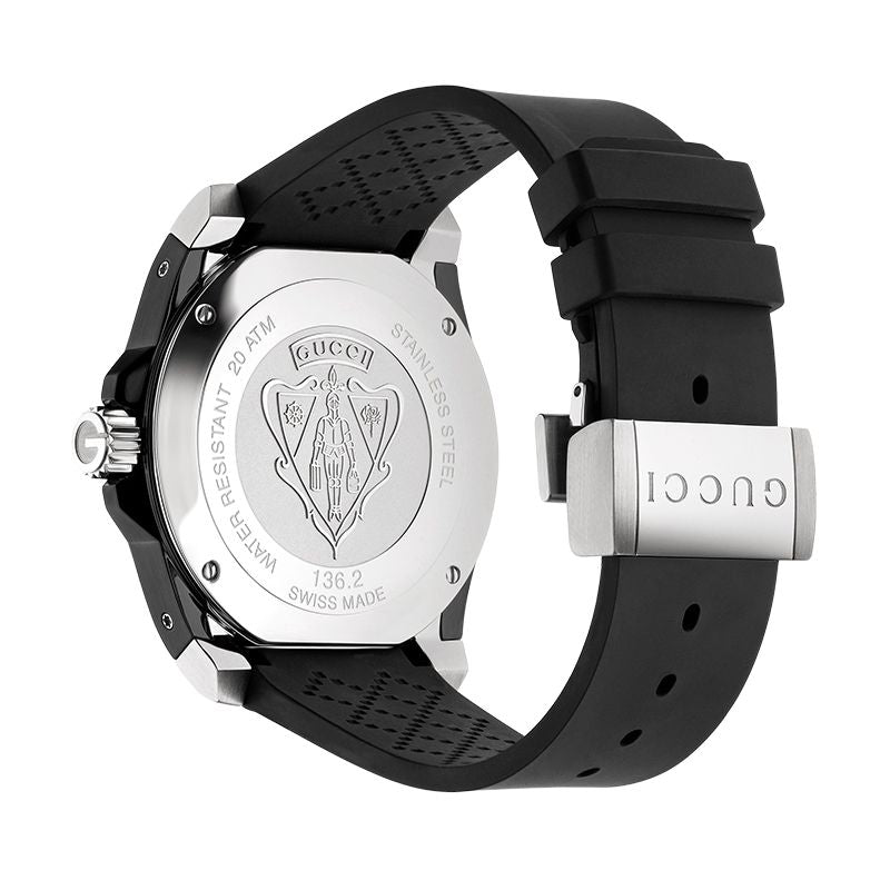  Shop Authentic Gucci Dive Analog Quartz Black Dial Black Rubber Strap Watch For Men -  YA136204 - Luxxuri
