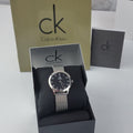  Shop Authentic Calvin Klein Minimal Black Dial Silver Mesh Bracelet Watch for Women - K3M52151 - Luxxuri