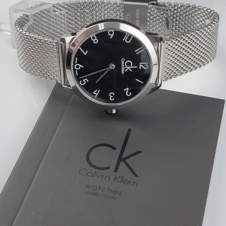  Shop Authentic Calvin Klein Minimal Black Dial Silver Mesh Bracelet Watch for Women - K3M52151 - Luxxuri