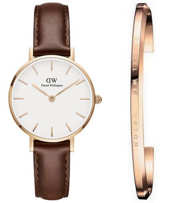  Shop Authentic Daniel Wellington Classic Petite St Mawes White Dial Brown Leather Strap Watch For Women - DW00100231 - Luxxuri
