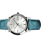 Shop Authentic Burberry White Dial Turquoise Leather Strap Watch for Women - BU9120 - Luxxuri